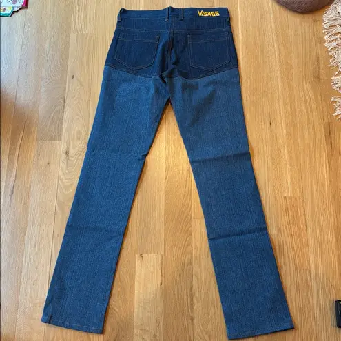 Vtg Visage Jeans Two Tone Denim Straight Leg NOS Size 2 Blue