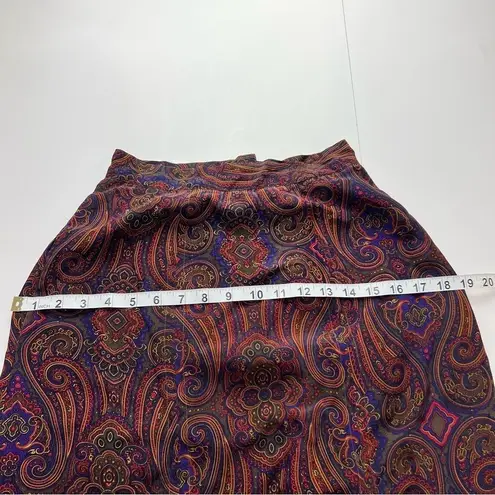 Burgundy‎ Skirt 90s Y2K DARK Academia Midi Skirt Dark Paisley Library Poet Purple
