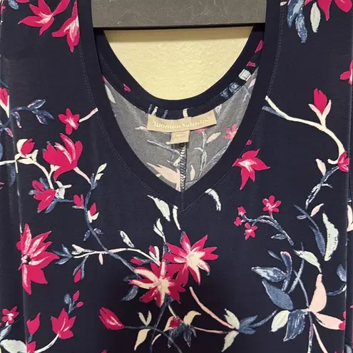 Woman Within plus size 18/20 Pink blue Maxi Sundress Sleeveless floral pockets