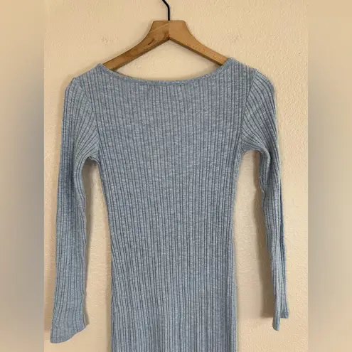 Sophie Rue Jordyn Long Sleeve Rib Midi Sweater Dress in Tranquil Blue size Small