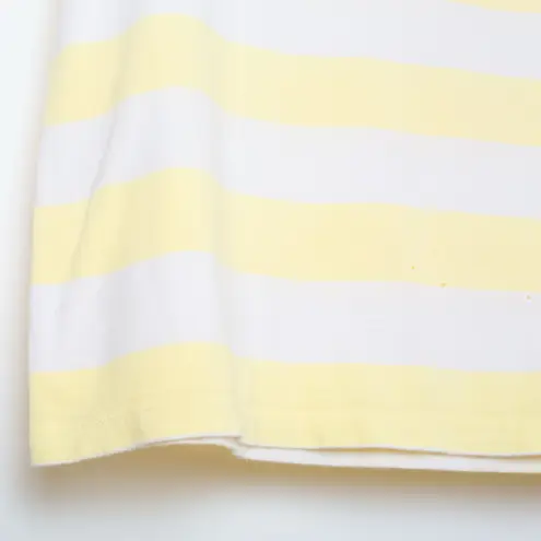 A.P.C. White Yellow Cotton Striped Dolphin Heart Logo Graphic Tee