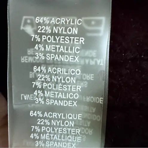 Karl Lagerfeld Paris Black Metallic Split Neck Lured Knit Holiday Sweater XL