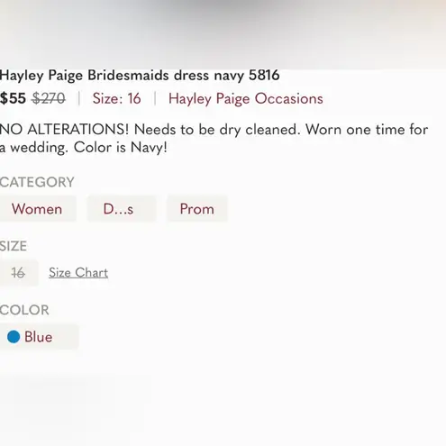 Hayley Paige Occasions Dress - Size 16