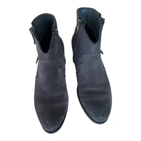 Bussola Alameda Annie Silk Suede Charcoal Grey Ankle Boots Size 37 (US 6.5