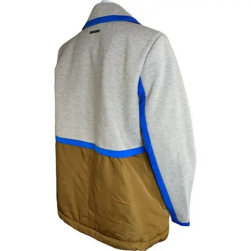 Peace Love World Mixed Media Coat Tumeric Medium Zipper Tweed NWOT Winter