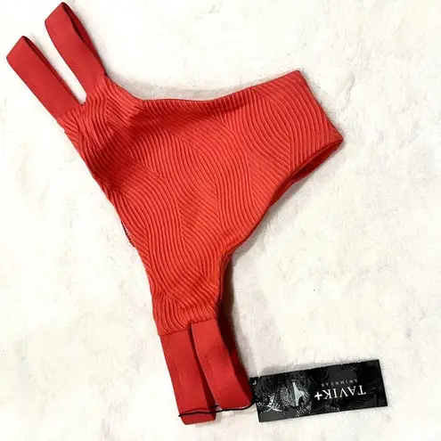 NWT Tavik Chloe Mini Cutout Swim Bottom Textured Amalfi in Hibiscus