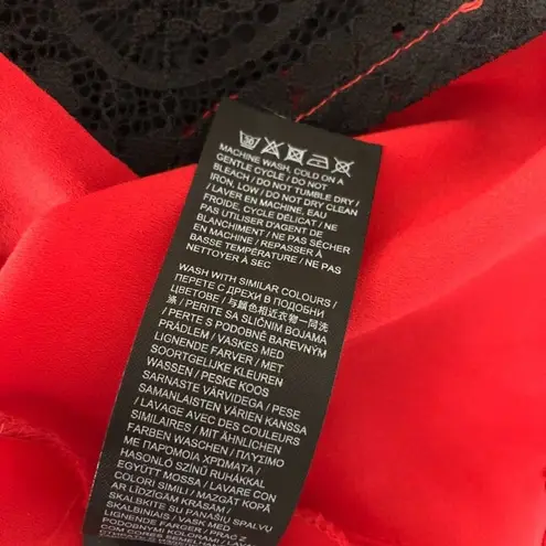 FigLeaves Curve Nightie Nightgown Lace V Neck Black Red 14 Size L