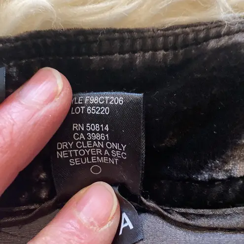 T Tahari Brown Cropped Wide Leg Pants EUC Sz 4 Silk Velour/Velvet