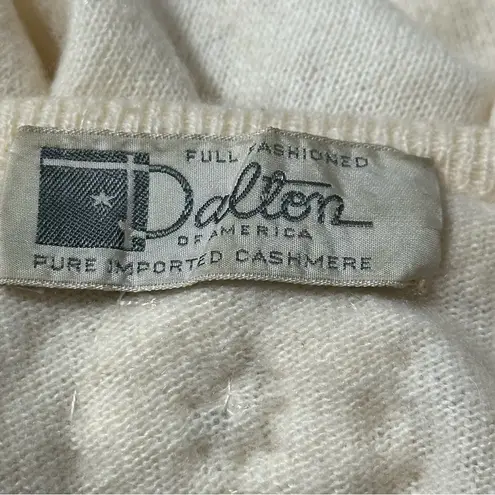 Dalton of America Vintage Size S Ivory Cream Pearl Rhinestone Cashmere Cardigan