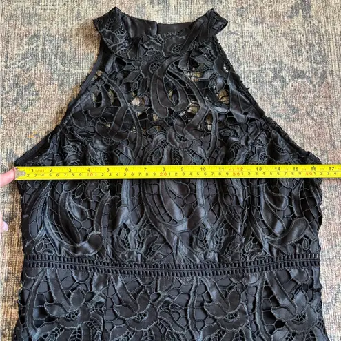 Bardot Isa Crochet Lace Cocktail Sheath Midi Dress French Black Size 8/M