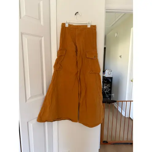 Vintage Roosert 70s Flare Orange/Rust Brown Cargo Pocket Flares Size 24