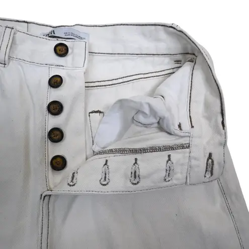 ZARA  Women's 2 Exposed Button Fly Flare Leg Pants