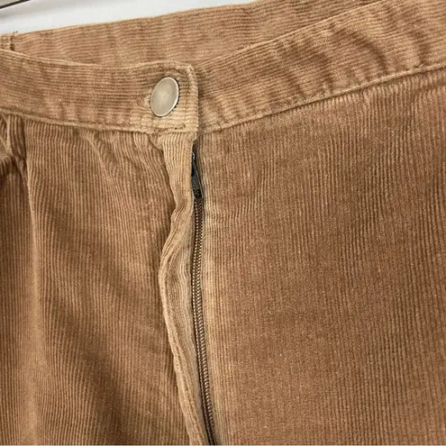 JM Collection Corduroy Pants Women Straight Leg Size 10 Light Brown Stretch Front Pockets