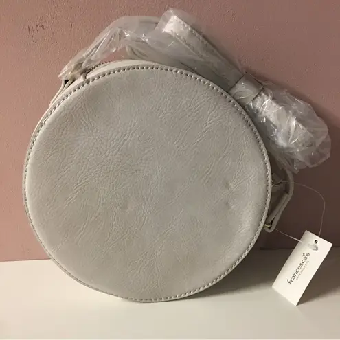Francesca’s Collections Light Gray Faux Leather Circle Crossbody Bag NWT