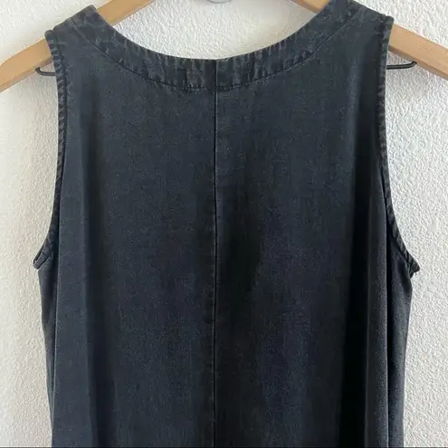 Cut Loose Black Fade Maxi Tank Dress Boho Lagenlook layering Casual Minimalist S