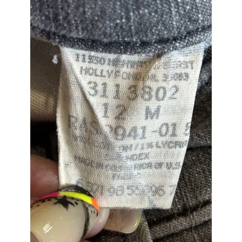 Riveted Denim Jean Shorts Gray Med Wash Size 12M High Rise Zip Pockets