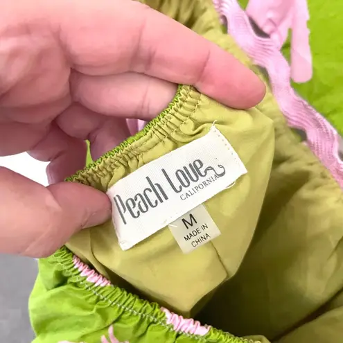 Peach Love California Peach Love Boutique Ric Rac Trim Back Tie Maxi Dress Olive/Pink Size M