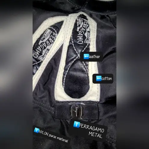 Salvatore Ferragamo RARE shoulder bag/Handbag NYLON & LEATHER vala ribbon 🔥