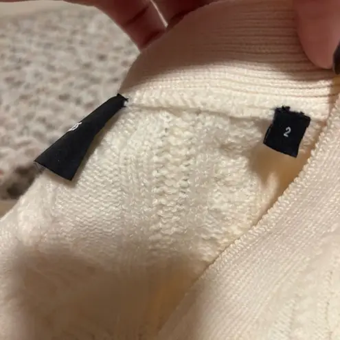 The Kooples Wool Cable Cardigan Ivory White- Size 2 (Medium)