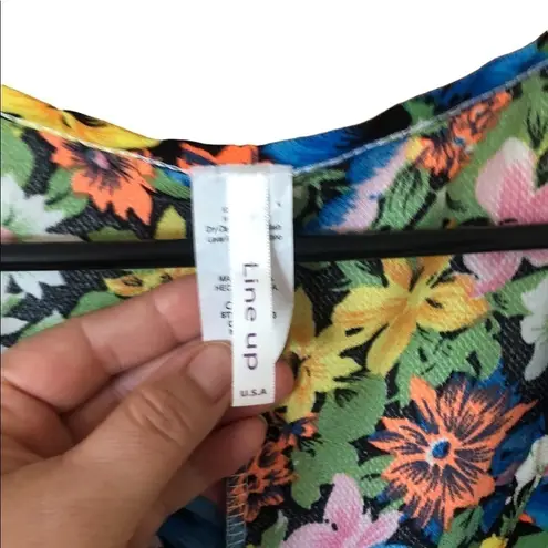 Line Up Vintage Y2K floral 70s inspired high low tank top