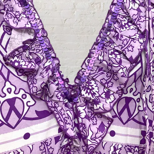 Feather Find Purple Sequin Paisley Kaftan Maxi Dress NWOT Size undefined