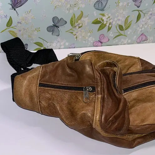 Unisex Vintage Brown Leather Hip Bag • Fanny pack • cross body bag • vacation