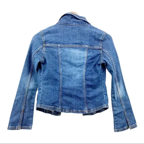 Parker Bitten Sarah Jessica  Womens XS Crop Flare Cuff Denim Trucker Jacket