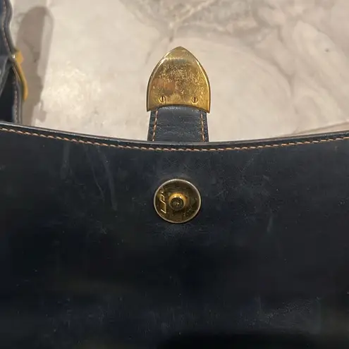 Gucci  Leather Shoulder Bag, in Deep Navy with Gold Tone