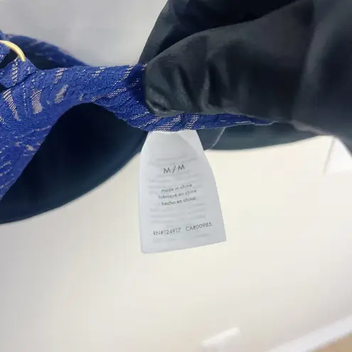 ONIA Womens Dalia Textured Bikini Top Blue Size Medium New