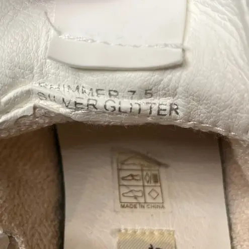 Vintage Havana  Shimmer High Top Sneakers Zip Up Silver Glitter Women’s Size 7.5