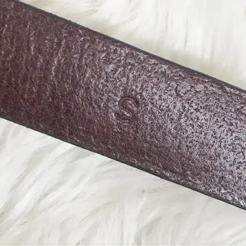 VINTAGE Whiskey Brown Genuine Leather Skinny Belt Classic MInimalist 90s Small Brown