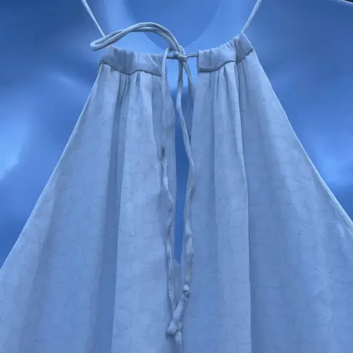 Tangerine White and Blue Floral ombré halter top maxi dress