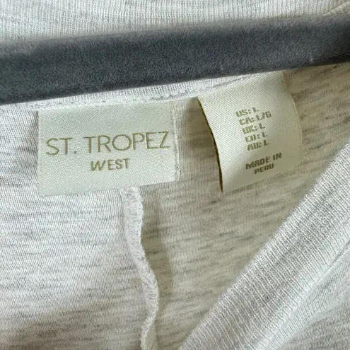 St. Tropez West Gray Heather Dolman Sleeve Cotton Modal Lightweight Top Size L