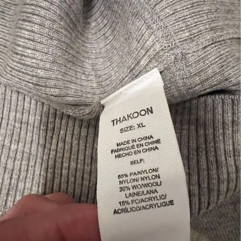Thakoon Sweater full zip oversized hoodie, size XL, color heather gray NWT