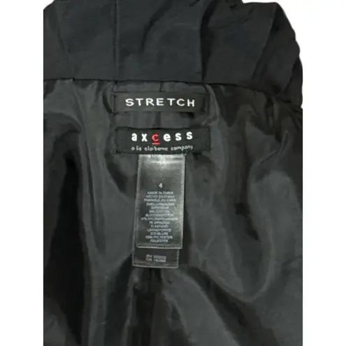 Axcess Womens Jacket Size 4 Black Ruffled Collar Button Up Pleated Detail Size M