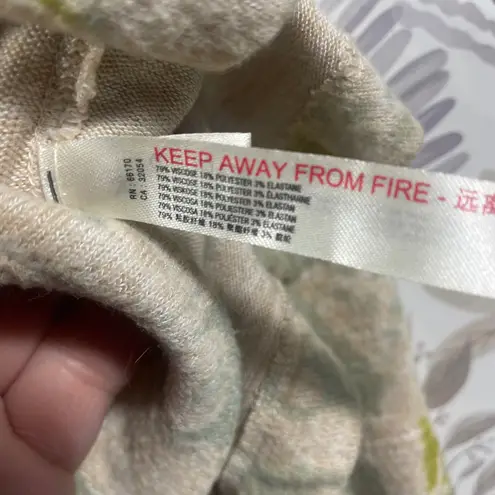 Saturday Sunday Anthropologie Hooded Tunic Dress M Green Floral Jacquard Knit Size M