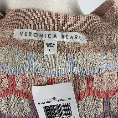 Veronica Beard Alyssa Retro Striped Crew Knit Sweater L