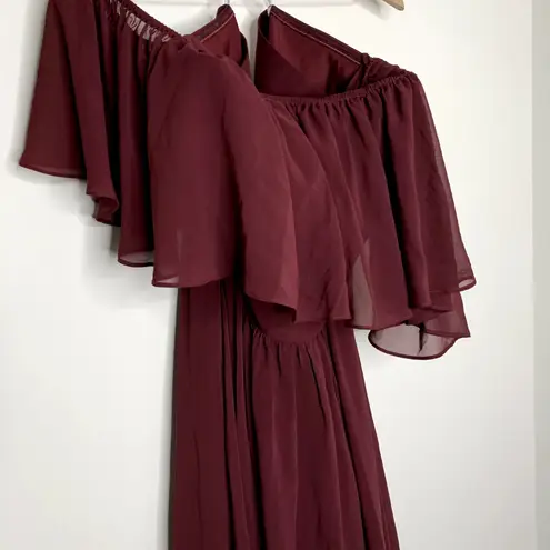 Revelry Abigail Chiffon Dress Burgendy Merlot Womens New Size 30 Red