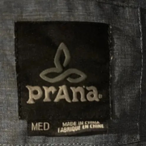 prAna Blue Button Down Shirt with Relaxed Fit