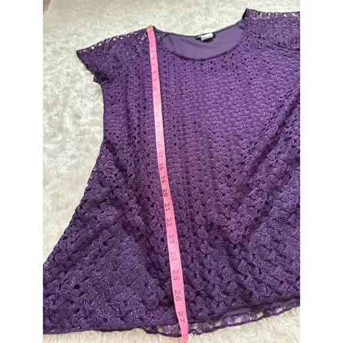 Cute Vintage Purple Lace Blouse Tshirt Womens XL Fairy Grunge Whimsygoth