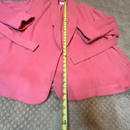 VTG Apart Pink Wool Blend Wrap Coat SZ XL Belted Lined Made in USA Spring Girly