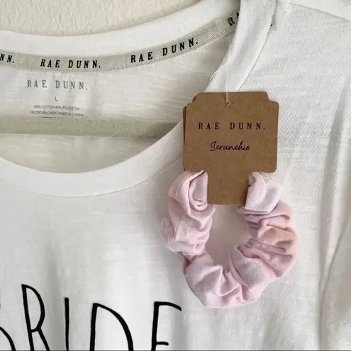 Rae Dunn NWT Sz L Bride White Tee Shirt Scrunchie