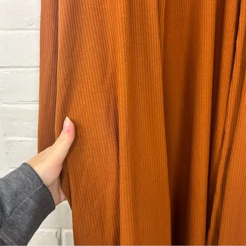 Iman Comfy Chic Ribbed Hacci Knit Duster Cardigan in Pumpkin Spice Size XL Orange