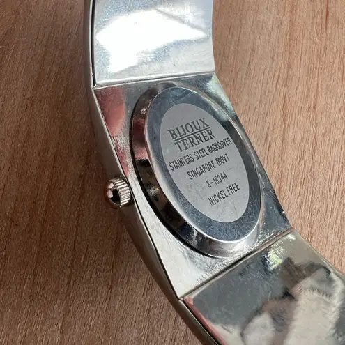 Bijoux Terner Black and Silver Bracelet Watch Quartz Gorgeous Rare