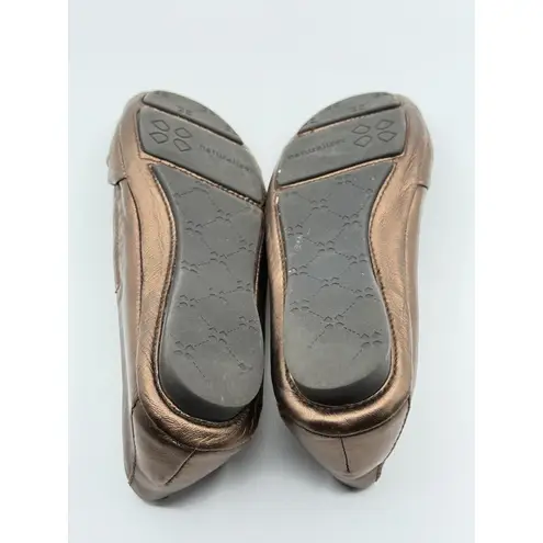 Naturalizer N5 COMFORT CAPRI Metallic Bronze Flats Ballerina Shoes Bow 7.5