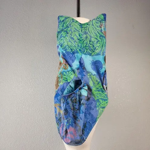 Custo Barcelona Womens Top Medium 3 Multicolor Deer Weeping Willow Floral