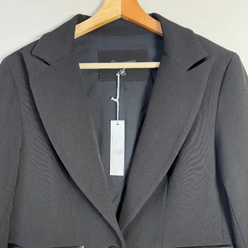 Drew NWT Midas Faux Leather Elbow Patch Blazer Jacket Women's Small Black Career