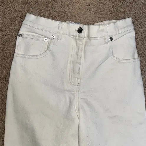 Thakoon High Waisted Straight Leg Denim Pant Ecru 2