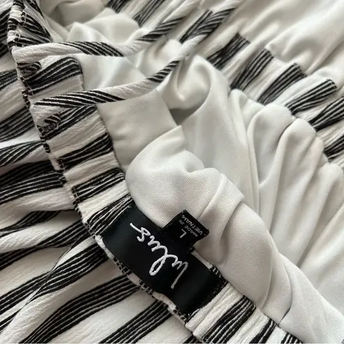 Lulus Oceanside Adventure White Striped Backless Skater Dress Black Size L