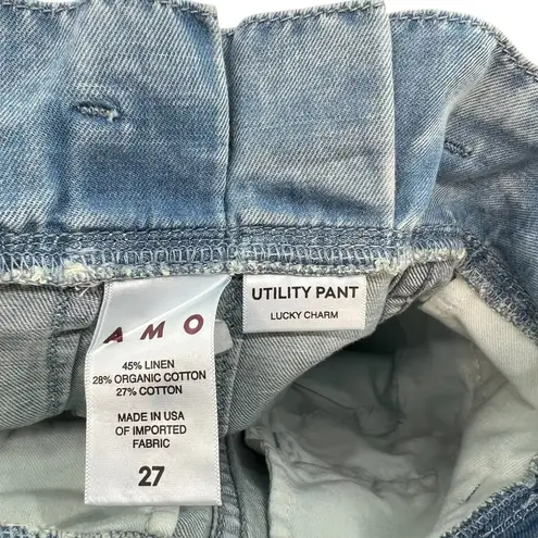 Amo Utility Pants Jeans Paper Bag Belted Lucky Charm Wash Blue Size 27